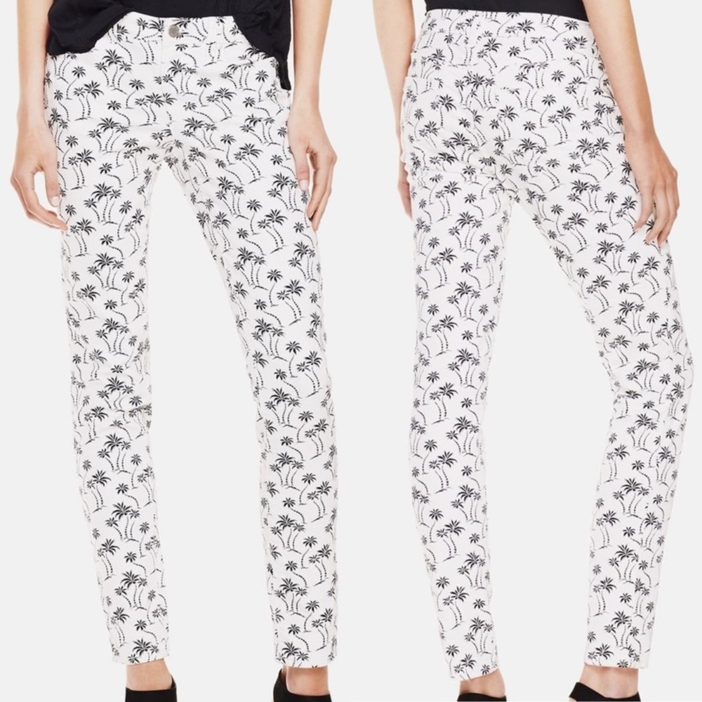 Two by Vince Camuto Palm Getaway Print White Jeans Size 26/2